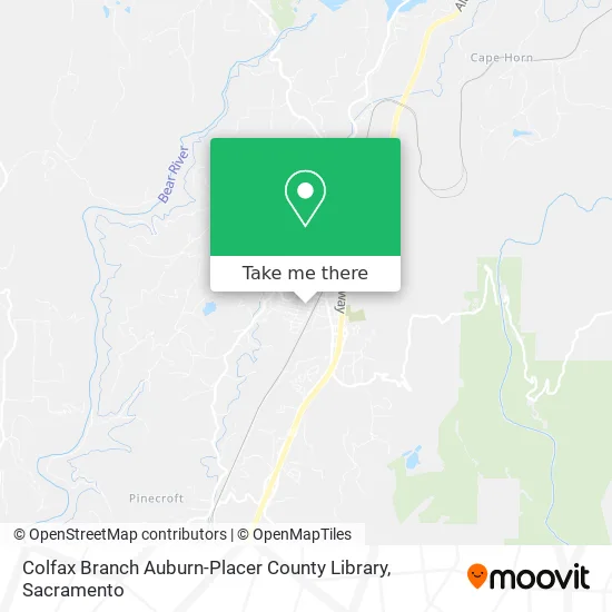 Mapa de Colfax Branch Auburn-Placer County Library