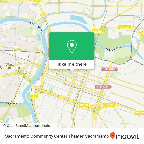Sacramento Community Center Theater map