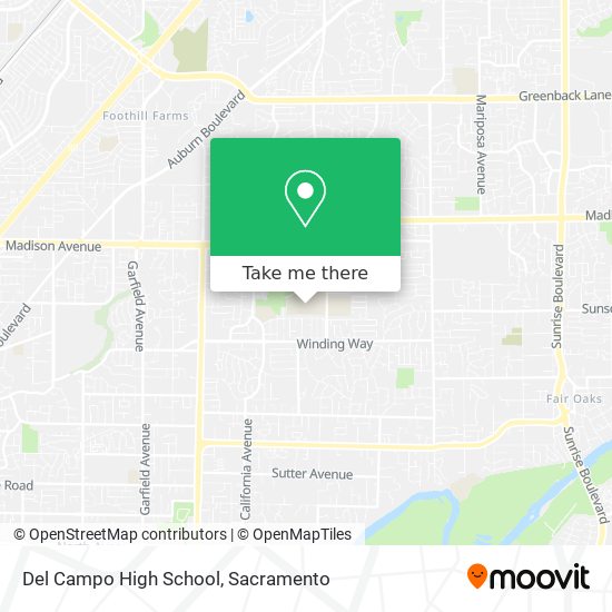 Mapa de Del Campo High School