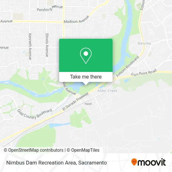 Nimbus Dam Recreation Area map