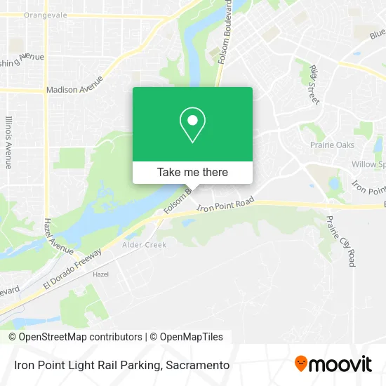 Iron Point Light Rail Parking map