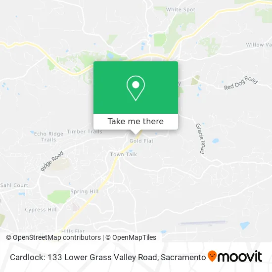 Cardlock: 133 Lower Grass Valley Road map