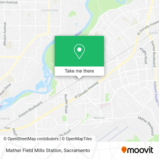 Mather Field Mills Station map