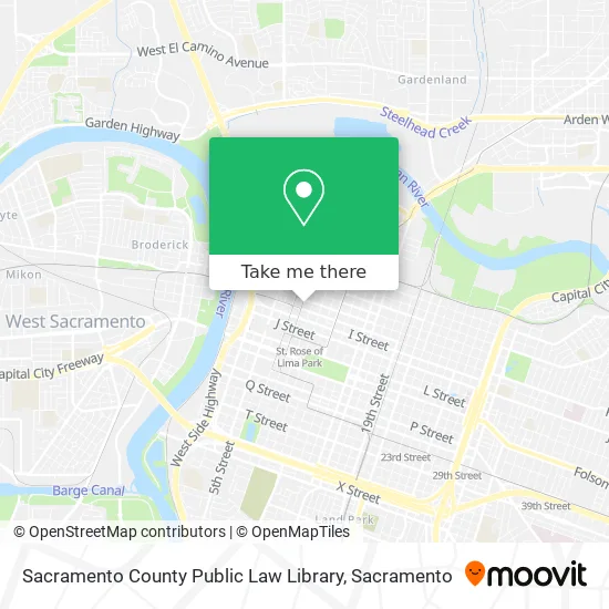 Sacramento County Public Law Library map