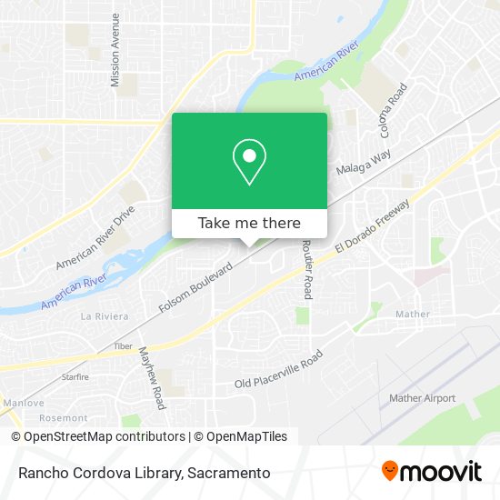 Rancho Cordova Library map