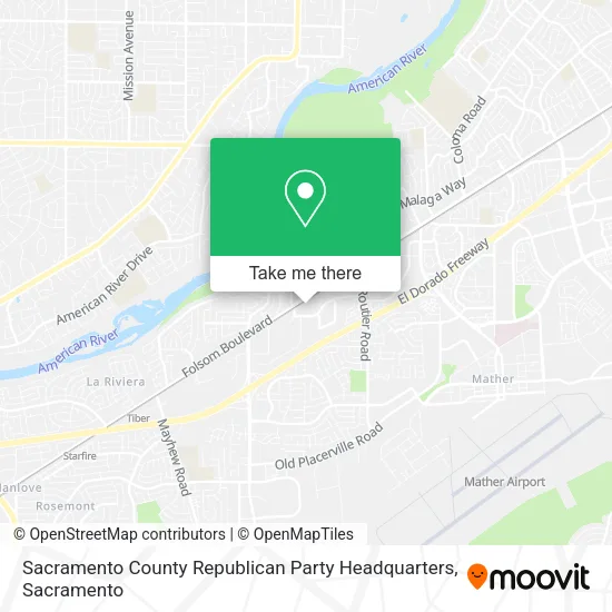 Sacramento County Republican Party Headquarters map