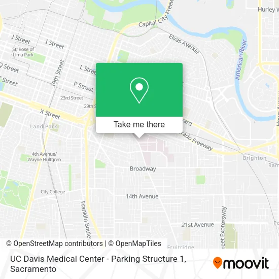 Mapa de UC Davis Medical Center - Parking Structure 1