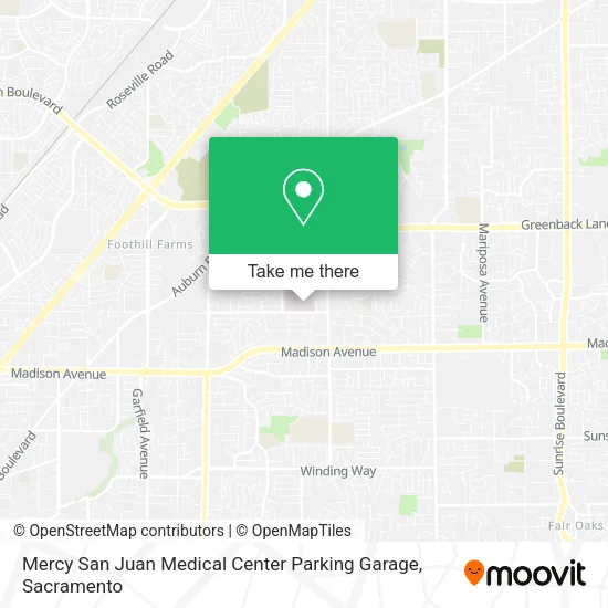 Mapa de Mercy San Juan Medical Center Parking Garage