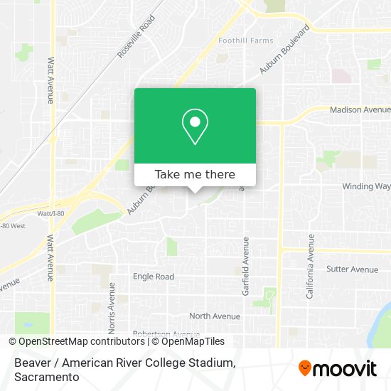 Beaver / American River College Stadium map