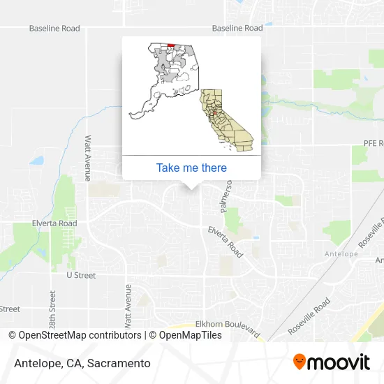 Mapa de Antelope, CA