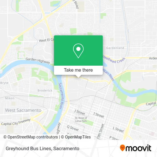 Mapa de Greyhound Bus Lines