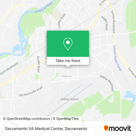 Mapa de Sacramento VA Medical Center