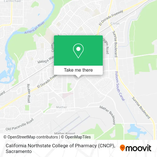 Mapa de California Northstate College of Pharmacy (CNCP)