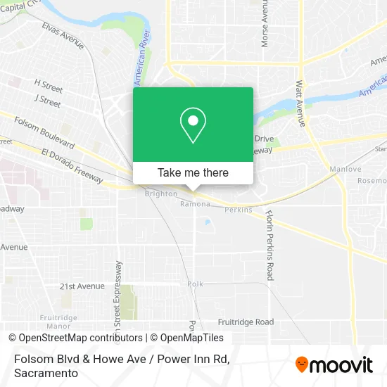 Mapa de Folsom Blvd & Howe Ave / Power Inn Rd