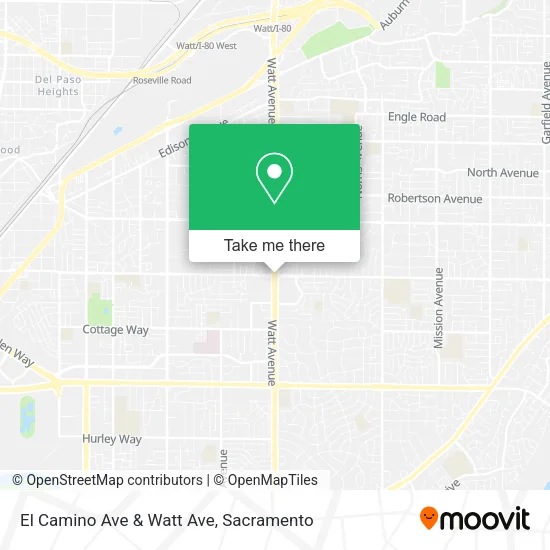 Mapa de El Camino Ave & Watt Ave
