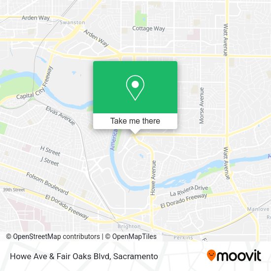 Howe Ave & Fair Oaks Blvd map