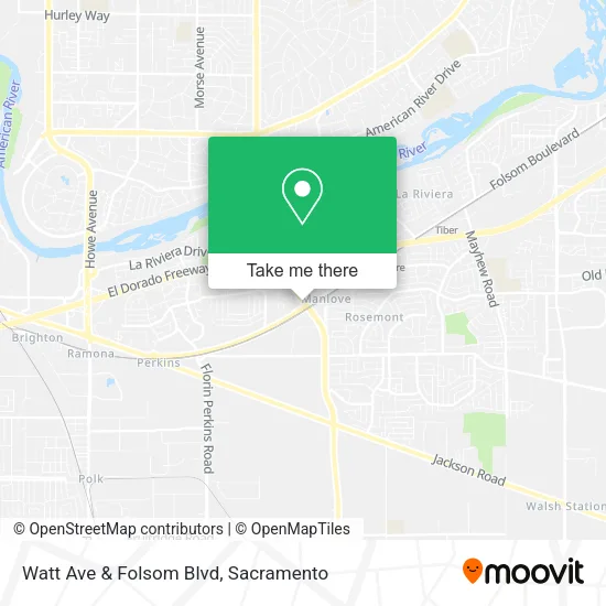 Watt Ave & Folsom Blvd map