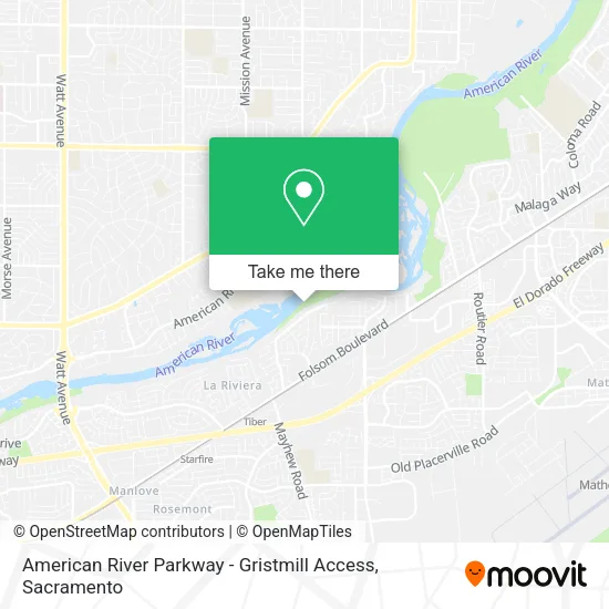 Mapa de American River Parkway - Gristmill Access