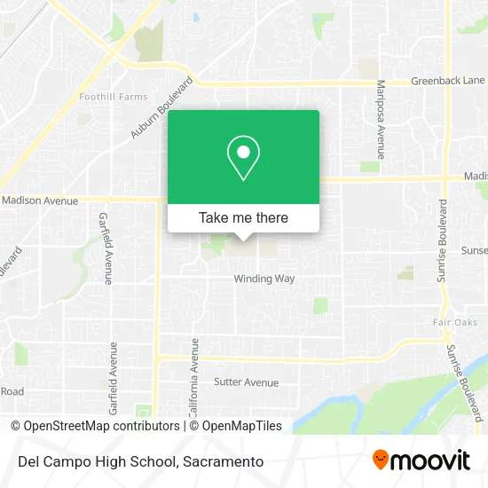Mapa de Del Campo High School