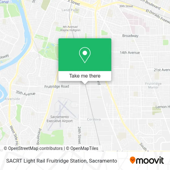 Mapa de SACRT Light Rail Fruitridge Station