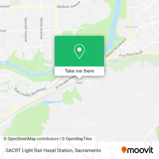 Mapa de SACRT Light Rail Hazel Station
