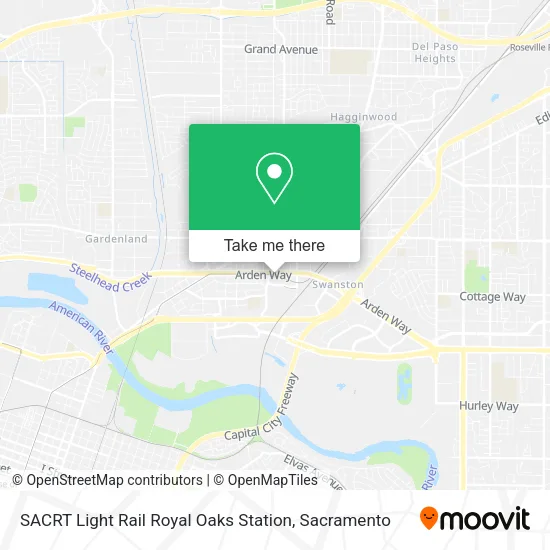 SACRT Light Rail Royal Oaks Station map