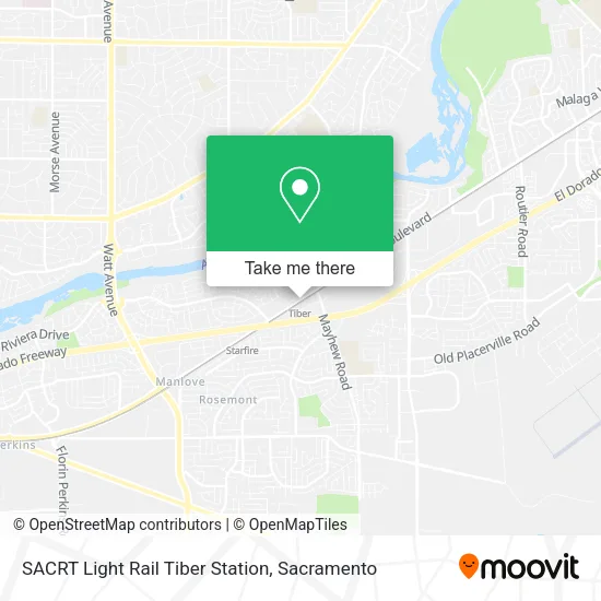 Mapa de SACRT Light Rail Tiber Station
