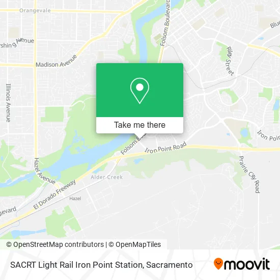 SACRT Light Rail Iron Point Station map