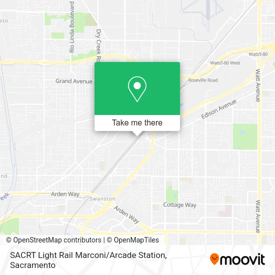SACRT Light Rail Marconi / Arcade Station map