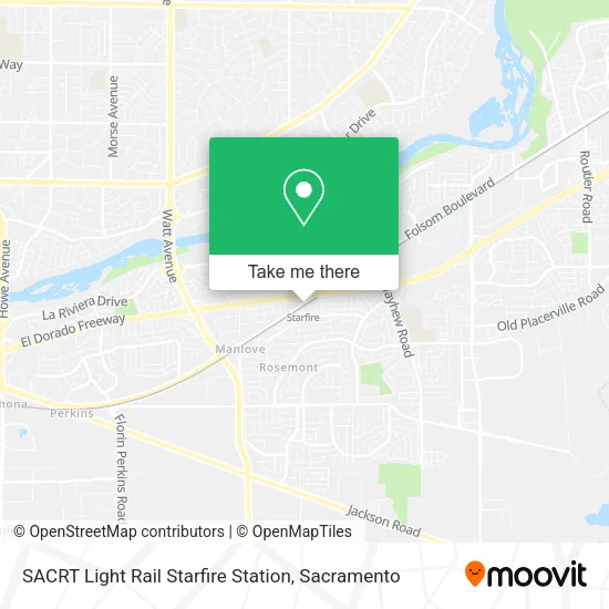 Mapa de SACRT Light Rail Starfire Station