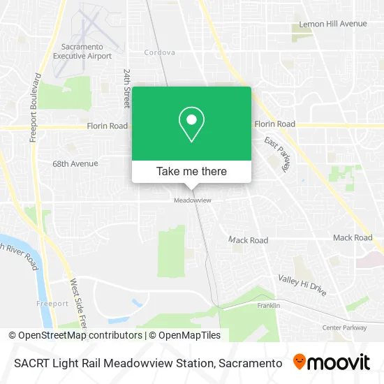SACRT Light Rail Meadowview Station map