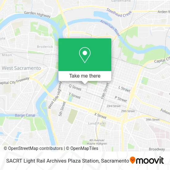 SACRT Light Rail Archives Plaza Station map