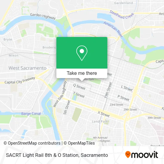 Mapa de SACRT Light Rail 8th & O Station