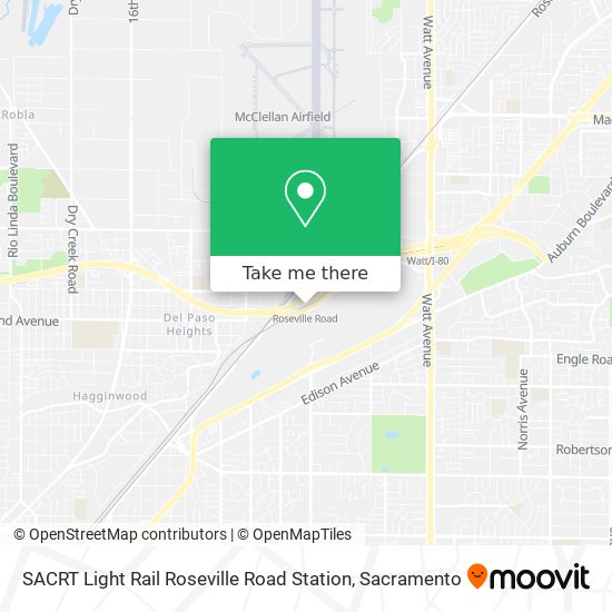SACRT Light Rail Roseville Road Station map
