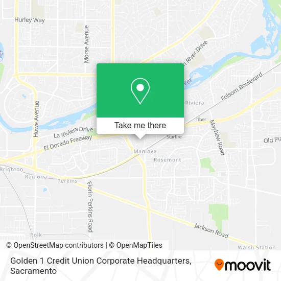 Golden 1 Credit Union Corporate Headquarters map