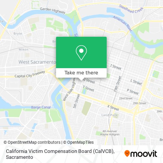 Mapa de California Victim Compensation Board (CalVCB)