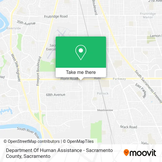 Mapa de Department Of Human Assistance - Sacramento County