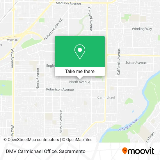 DMV Carmichael Office map