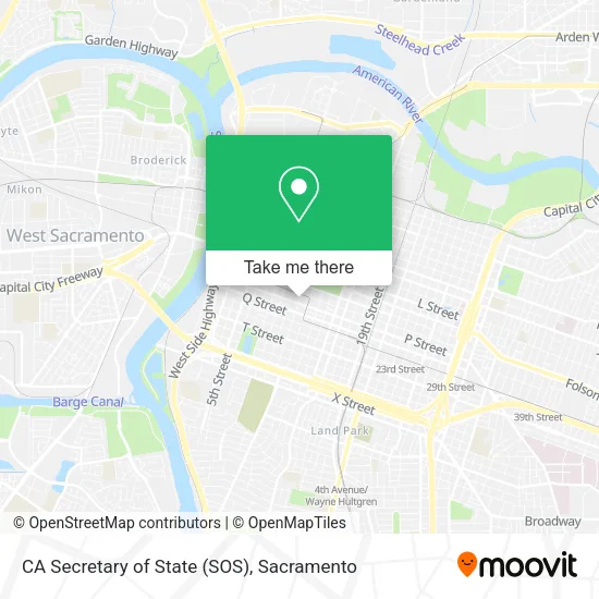Mapa de CA Secretary of State (SOS)