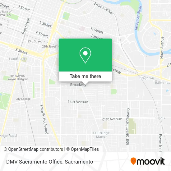 DMV Sacramento Office map