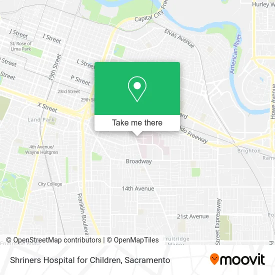 Shriners Hospital for Children map