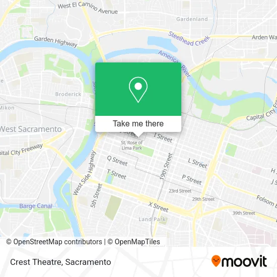 Mapa de Crest Theatre