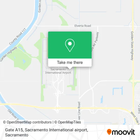 Mapa de Gate A15, Sacramento International airport