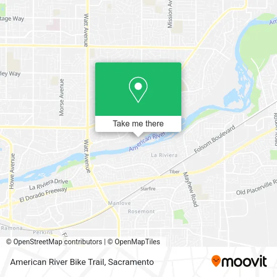 Mapa de American River Bike Trail