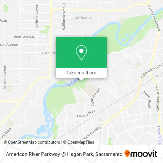 Mapa de American River Parkway @ Hagan Park