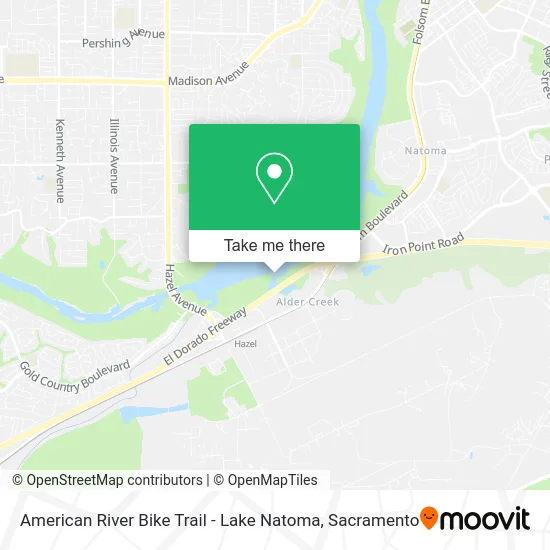 American River Bike Trail - Lake Natoma map