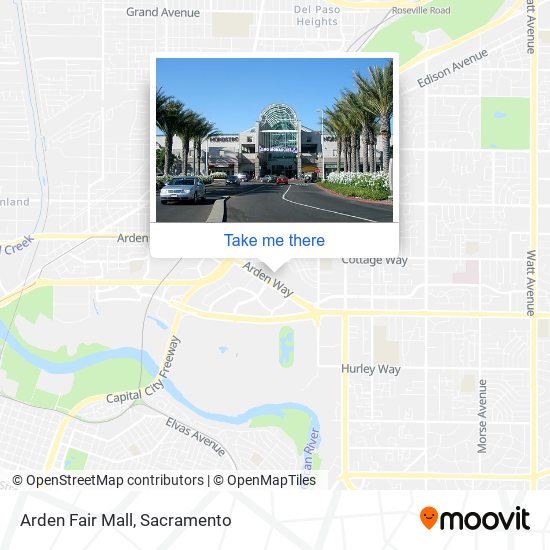 How to get to Arden Fair Mall in Sacramento by Bus or Light Rail?