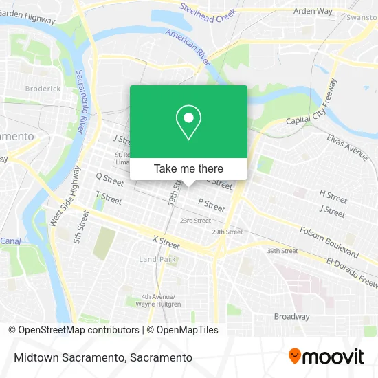 Midtown Sacramento map