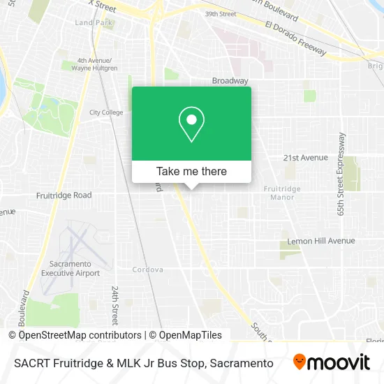 SACRT Fruitridge & MLK Jr Bus Stop map