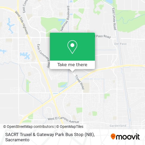 SACRT Truxel & Gateway Park Bus Stop (NB) map